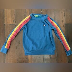 Aviator Nation Blue Sweatshirt with Rainbow Stripes